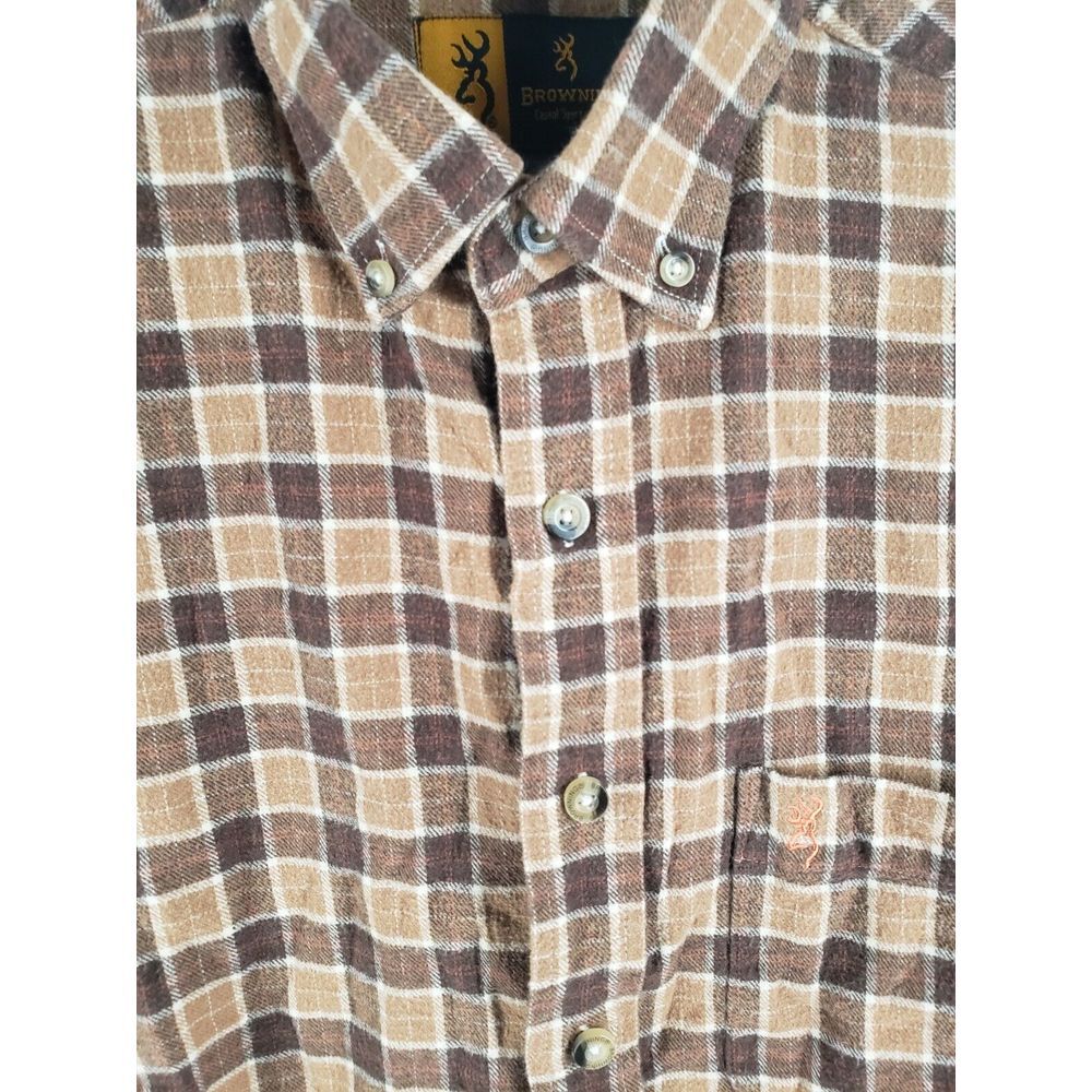 Browning‎ Long Sleeve Button Down Thick Durable Flannel Shirt Mens Small Plaid